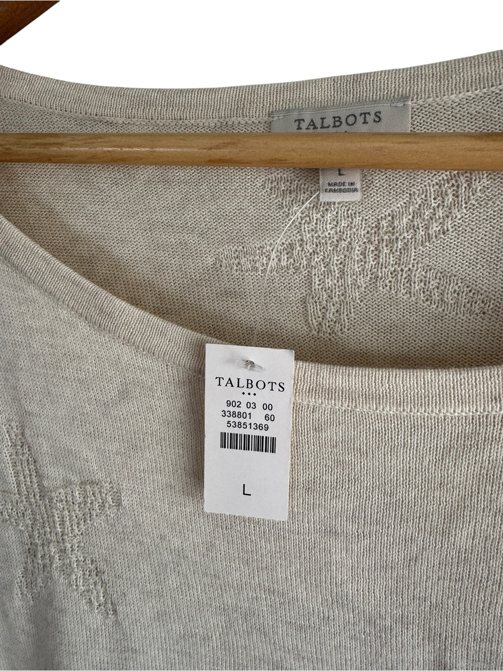 Talbots‎ Seashell Embroidered Cotton Tunic Cream Large - Picture 6 of 9
